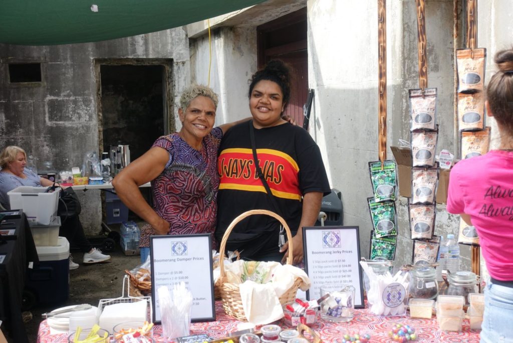 Margaret with her daughter at the Blak Markets