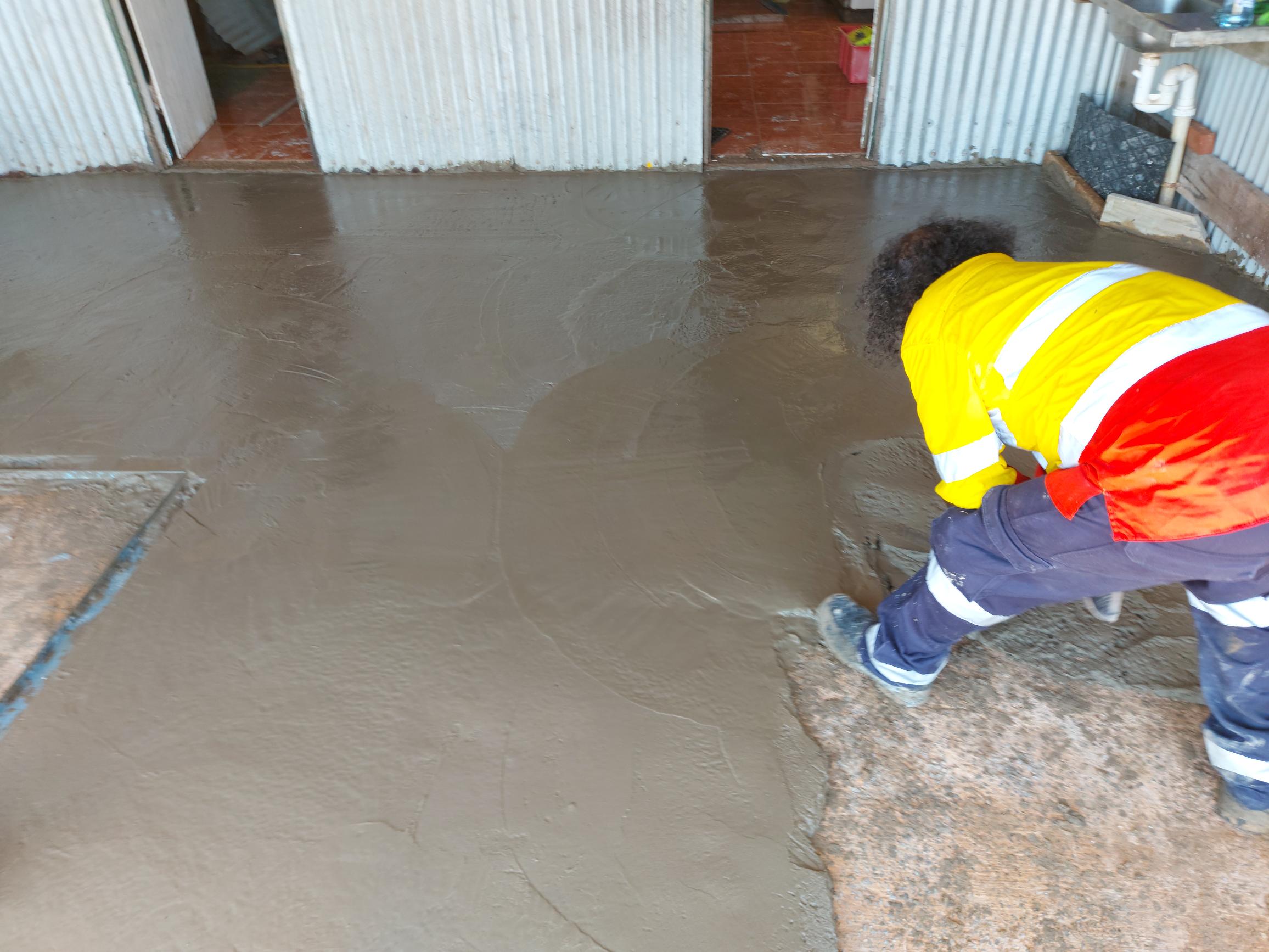 Levelling, trenching and pouring concrete