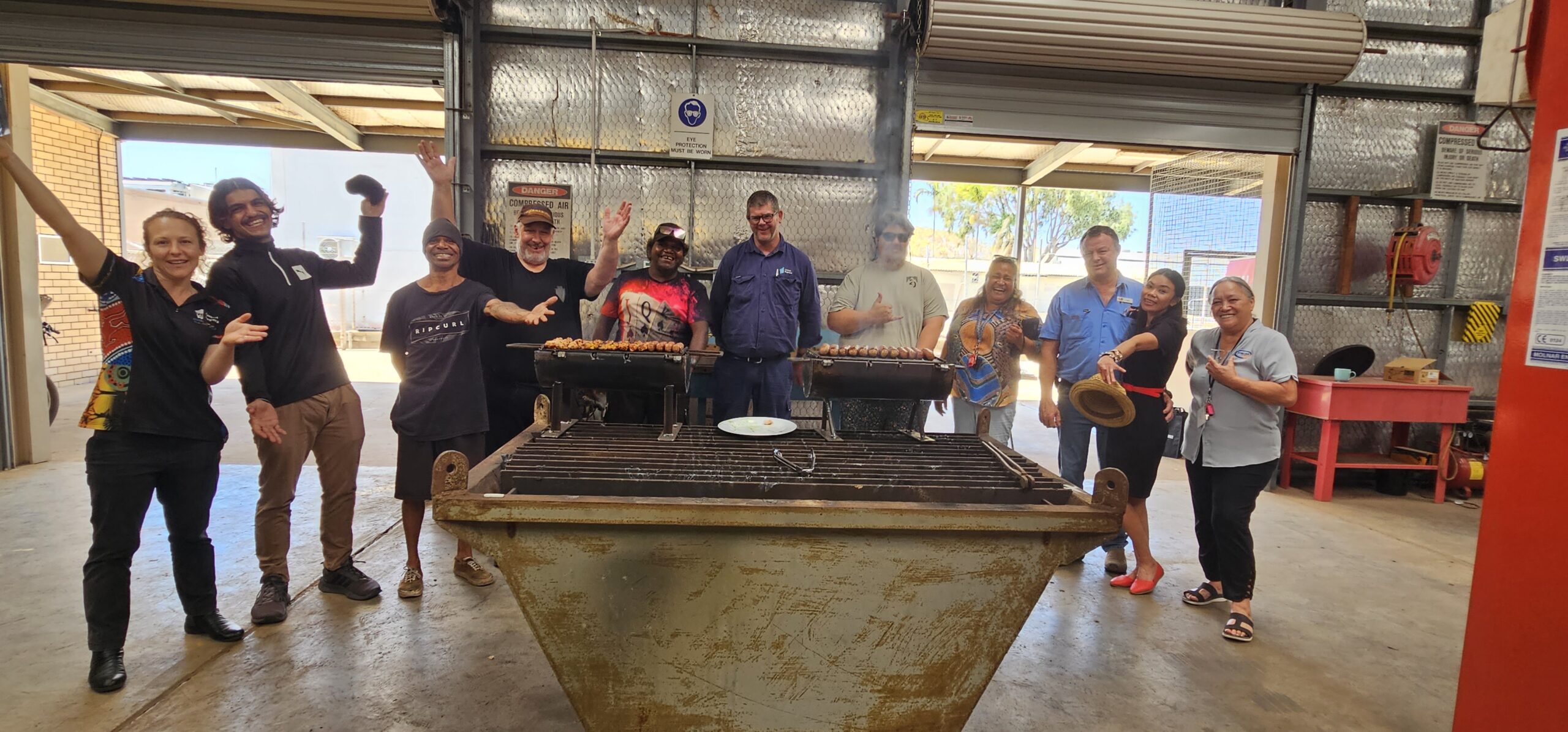 Group image of the students who learnt to weld.