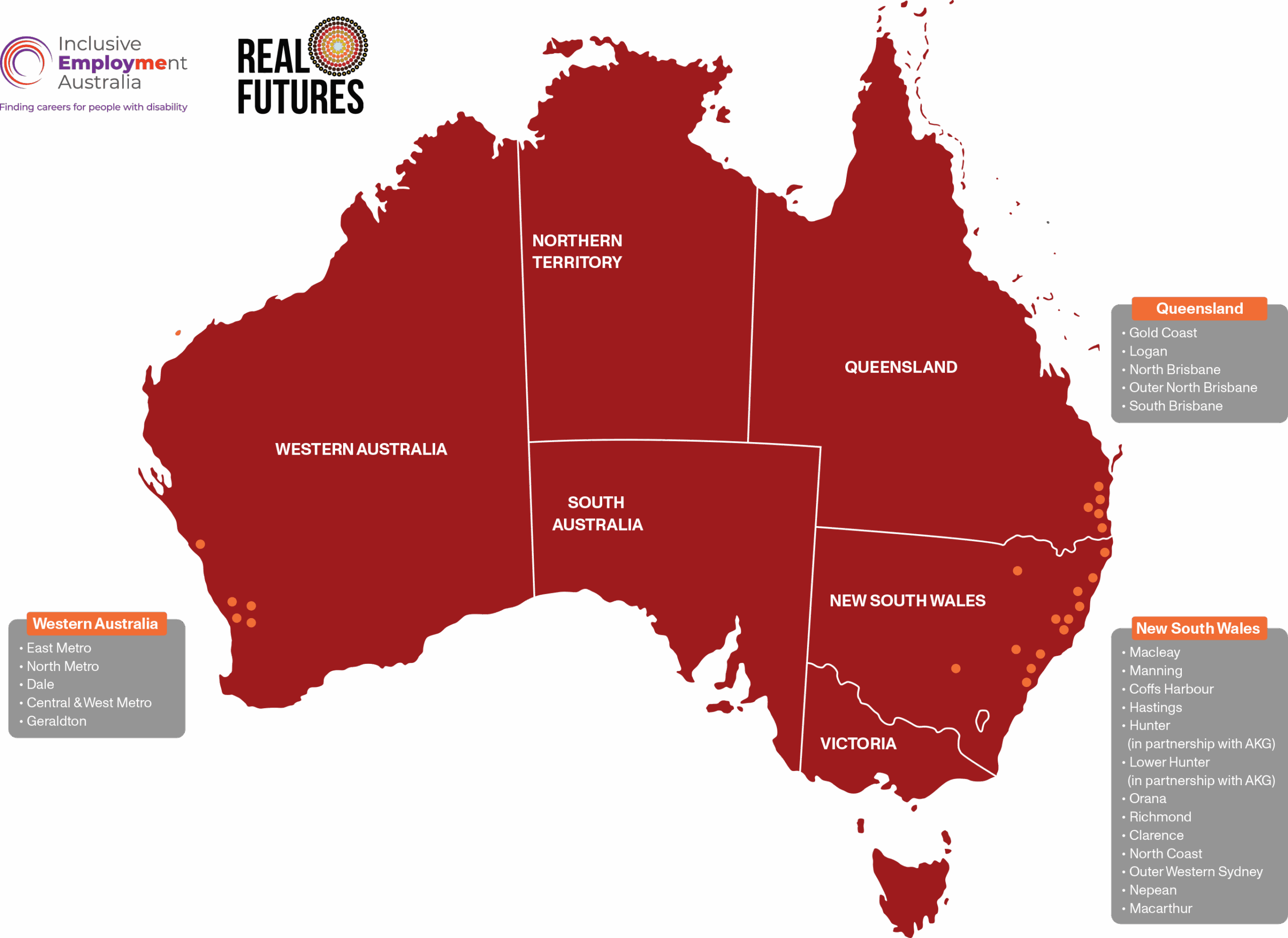 Inclusive Employment Australia Map